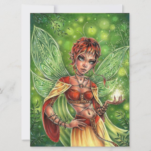 Fairy Magassique Forest Vingar Female Art Card (Framsida)