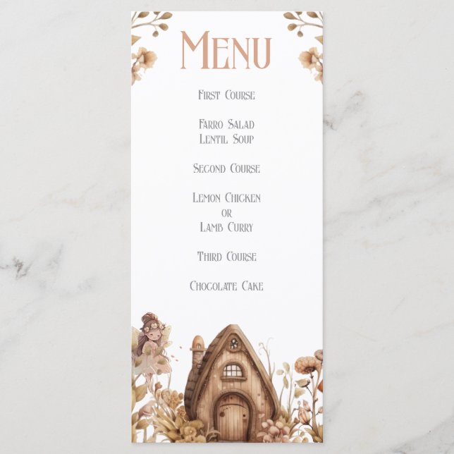 Fairy Magic Boho Flat Menu Meny (Framsida)