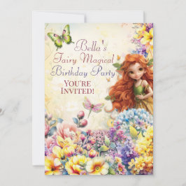 Fairy Magic Födelsedagsfest inbjudan