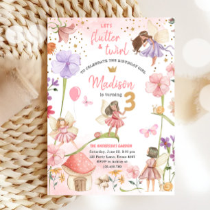 Fairy Magic Forest Garden Girl Birthday in Inbjudningar