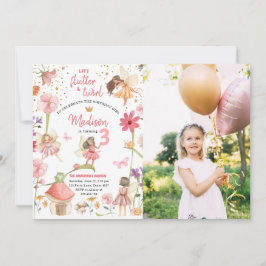 Fairy Magic Forest Garden Girl First Birthday Inbjudningar