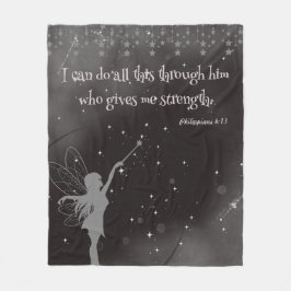 Fairy Måne Positive message Fleece Blanket
