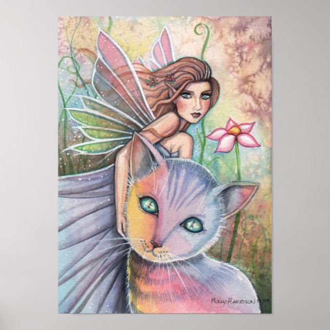 Fairy med Cat Poster av Molly Harrison (Framsidan)