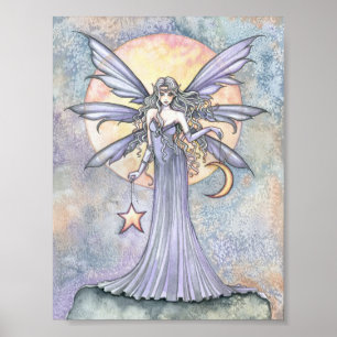 Fairy med Star och Måne Poster Skriv ut