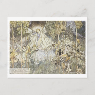 Fairy Midsommar Nattens Dream 1907 Vykort