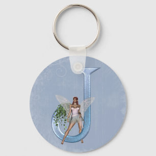 Fairy Monogram J Nyckelring