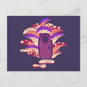 Fairy Mushroom Portal Dor Postcard Vykort