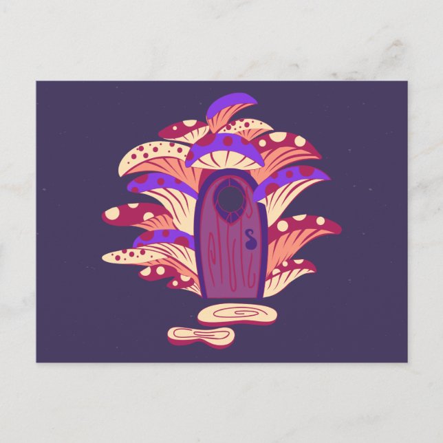 Fairy Mushroom Portal Dor Postcard Vykort (Framsida)