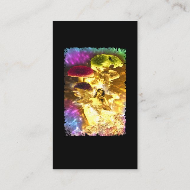 Fairy Mushroom Psychedelic Imagination Visitkort (Framsida)