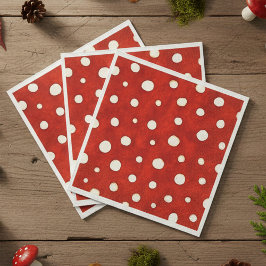 Fairy Mushroom Red and White Polka Dot Pattern  Pappersservett