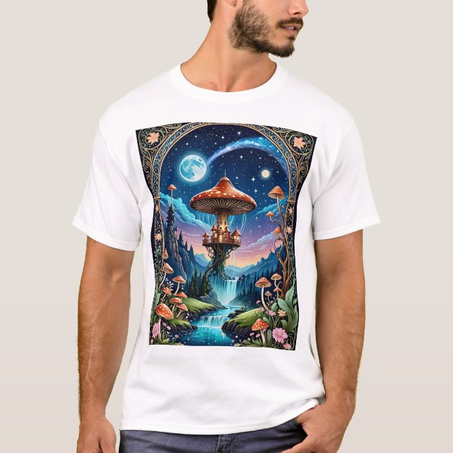 Fairy Mushroom T Shirt of Mystic Dream Realms (Framsida)