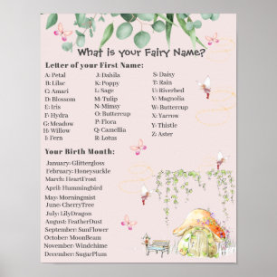 Fairy Namn Sign Poster