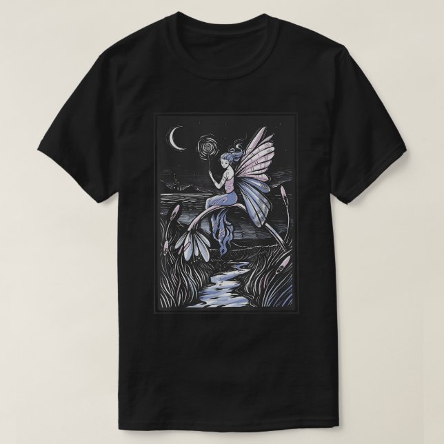 Fairy Night Fairycore Fantasy Magic Nature Fairywa T Shirt (Design framsida)
