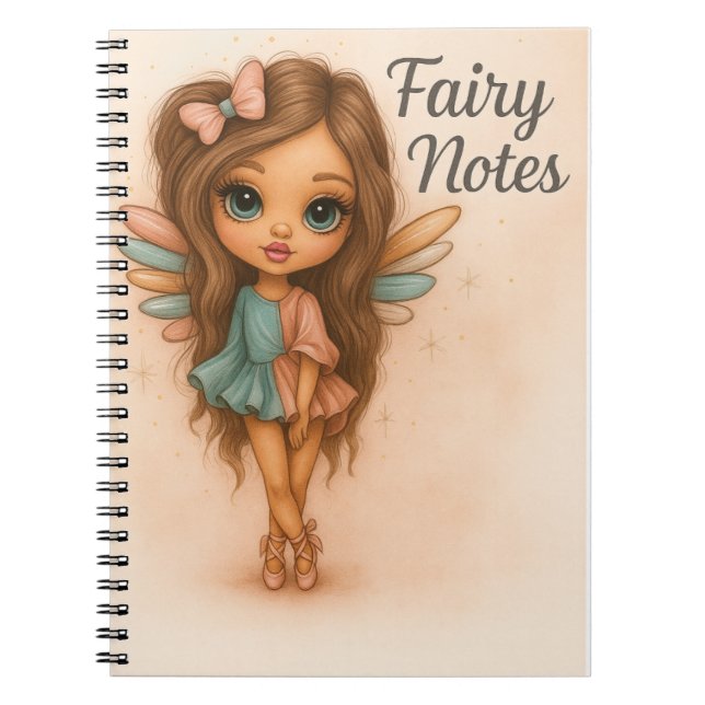 Fairy Notes Cute Pastel Fairy Journal Anteckningsbok (Framsidan)