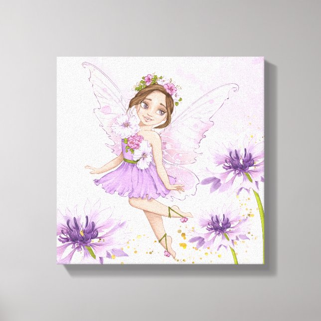 Fairy Nursery Decor Set av 3 Canvastryck (Framsida)