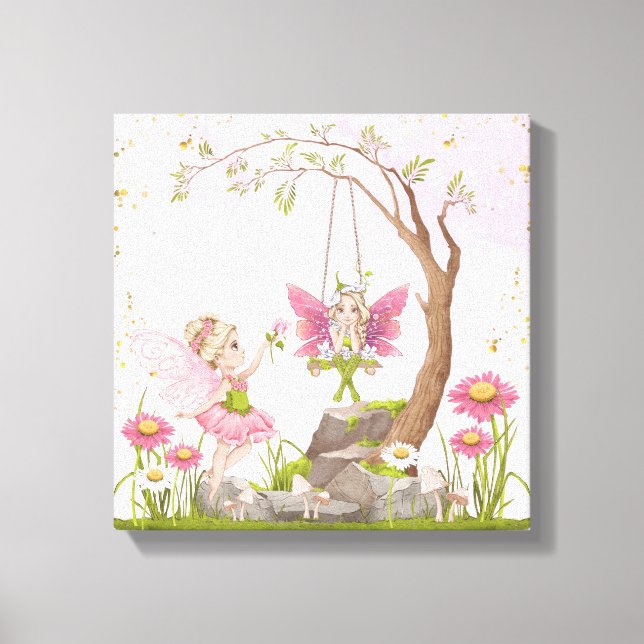 Fairy Nursery Decor Set av 3 Canvastryck (Framsida)