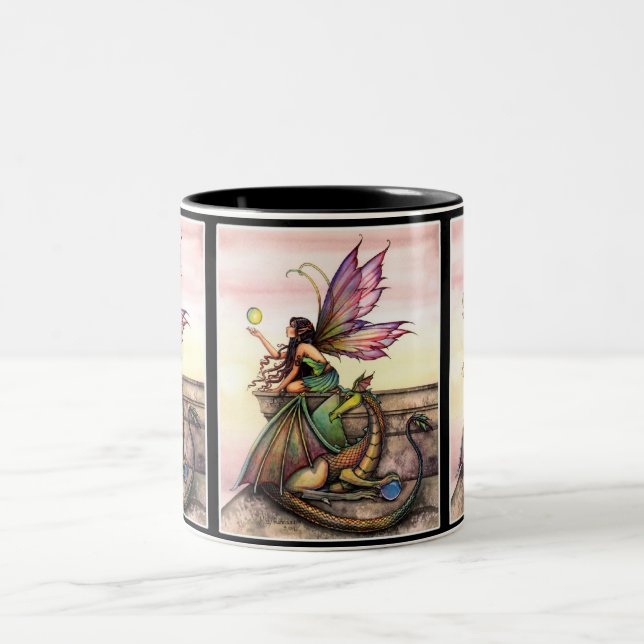 Fairy och Dragon Mug av Molly Harrison Två-Tonad Mugg (Center)