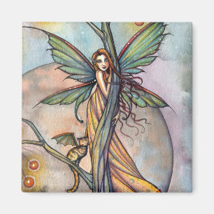 Fairy och Fairy Cat Magnet av Molly Harrison