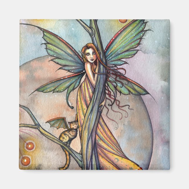 Fairy och Fairy Cat Magnet av Molly Harrison (Framsidan)