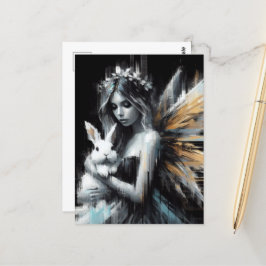 Fairy och hennes Bunny Glitch Vykort