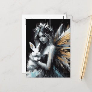 Fairy och hennes Bunny Glitch Vykort