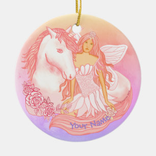 Fairy och Unicorn Ornament