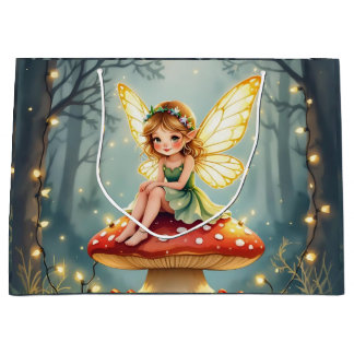 Fairy on a Mushroom in Enchanted Forest Christmas