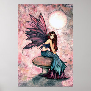 Fairy on Mushroom Poster Skriv ut
