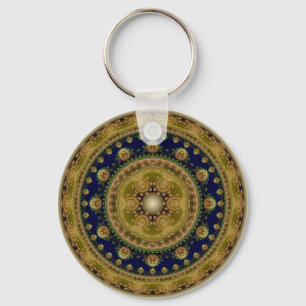 Fairy oriental round fractal mönster nyckelring