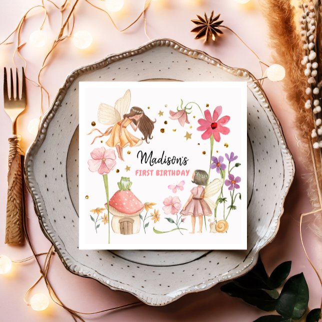 Fairy Party Enchanted Forest Garden Fairy Birthday Pappersservett (Skapare uppladdad)