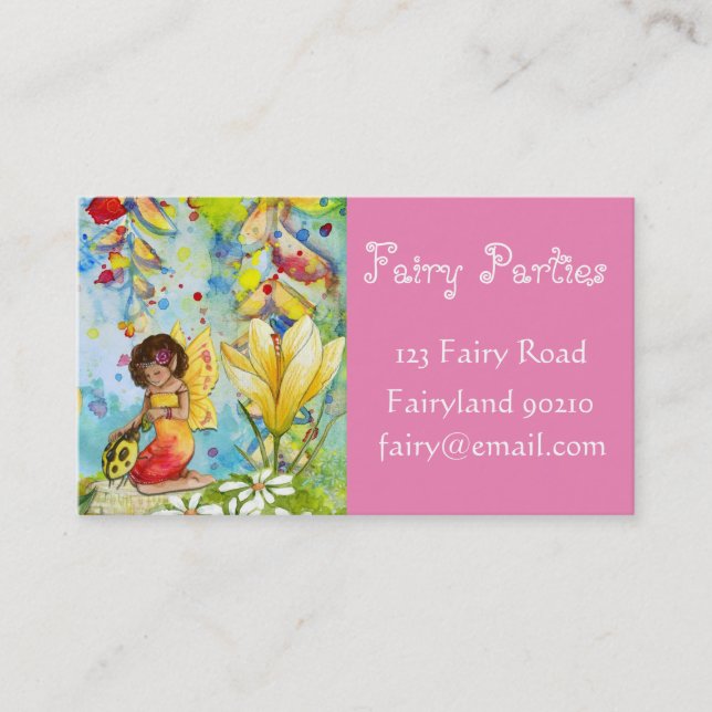Fairy Party Planner Fairy party business Visitkort (Framsida)