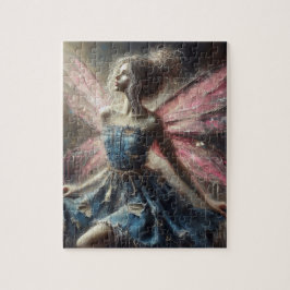 Fairy Patchwork Denim Dress Rosa Vingar Pussel