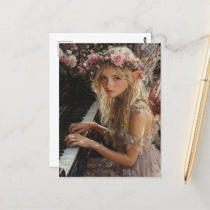 Fairy Pay Piano Vykort