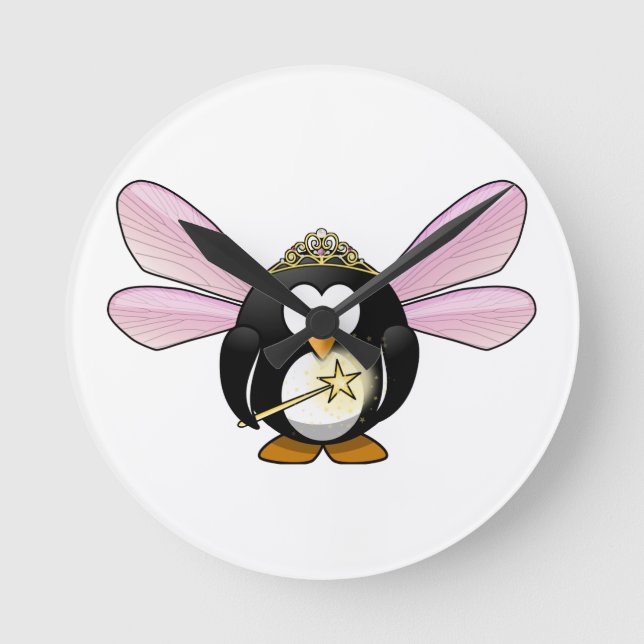 Fairy Penguin Rund Klocka (Framsida)