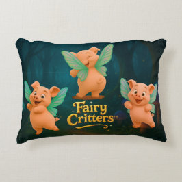 Fairy Piglet Trio Accent Pillow Prydnadskudde