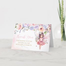 Fairy pink forest Thank You Card Tack Kort