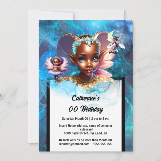 Fairy pixie melanin prinsessan har hängt giftiga f inbjudningar (Framsida)