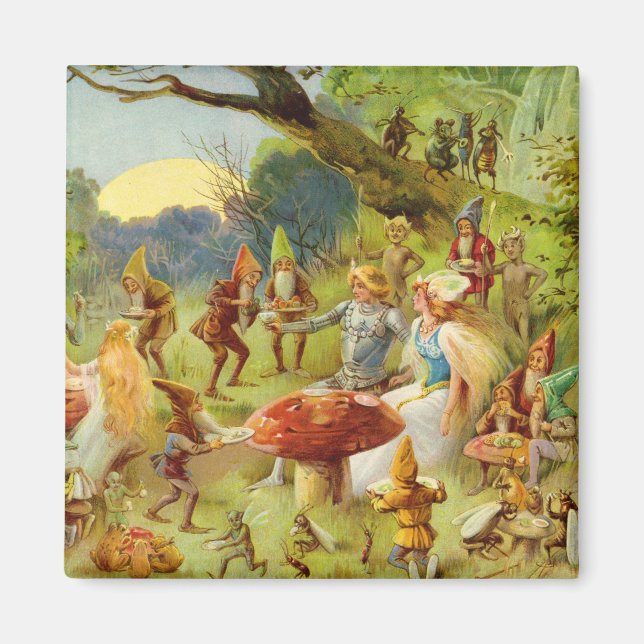 Fairy Prince och Thumbelina i Magic Forest Magnet (Framsidan)