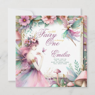 Fairy Princess 1st Birthday eller EDIT AGE Teal Gu Inbjudningar