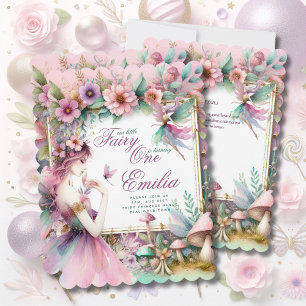 Fairy Princess 1st Birthday eller EDIT AGE Teal Gu Inbjudningar