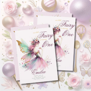 Fairy Princess 1st Birthday eller EDIT AGE Teal Gu Inbjudningar