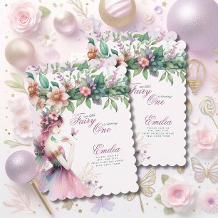 Fairy Princess 1st Birthday eller EDIT AGE Teal Gu Inbjudningar