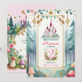 Fairy Princess 2:a födelsedagen Fairytale Fairycor Inbjudningar