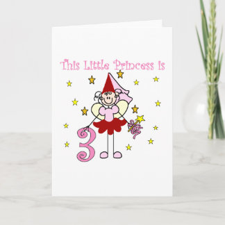 Fairy Princess 3:e födelsedag Tshirts och presente Kort