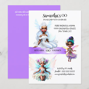 Fairy princess african american sage tema inbjudningar