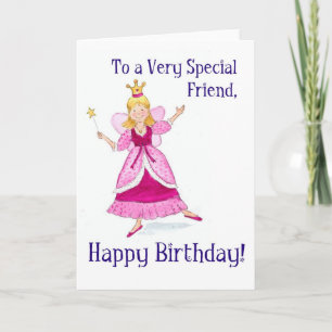 Fairy Princess Birthday Card för en Speciell vän Kort