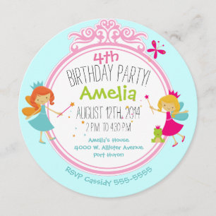 Fairy Princess Birthday Circle Inbjudan
