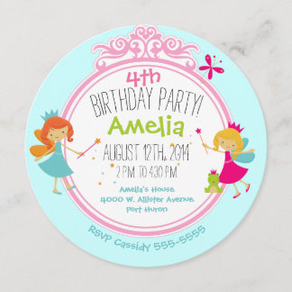 Fairy Princess Birthday Circle Inbjudan