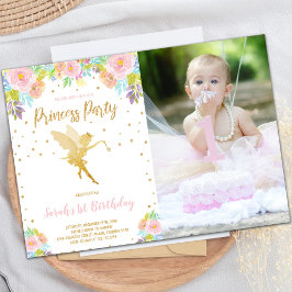 Fairy Princess Birthday-inbjudan med foto Inbjudningar