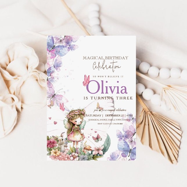 Fairy Princess Blomsterträdgård Flick kalas Inbjudningar (Skapare uppladdad)